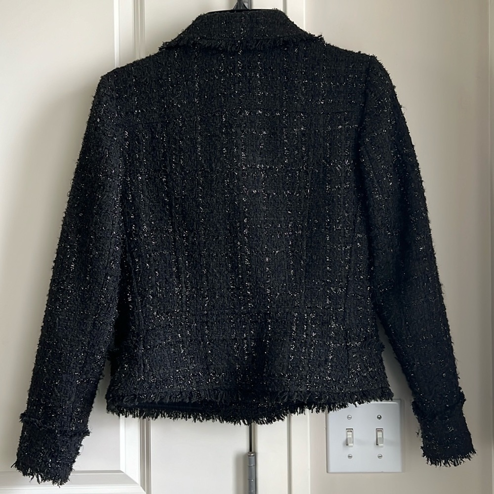 Ann Taylor Black Tweed Moto Jacket 2P - Picture 4 of 5